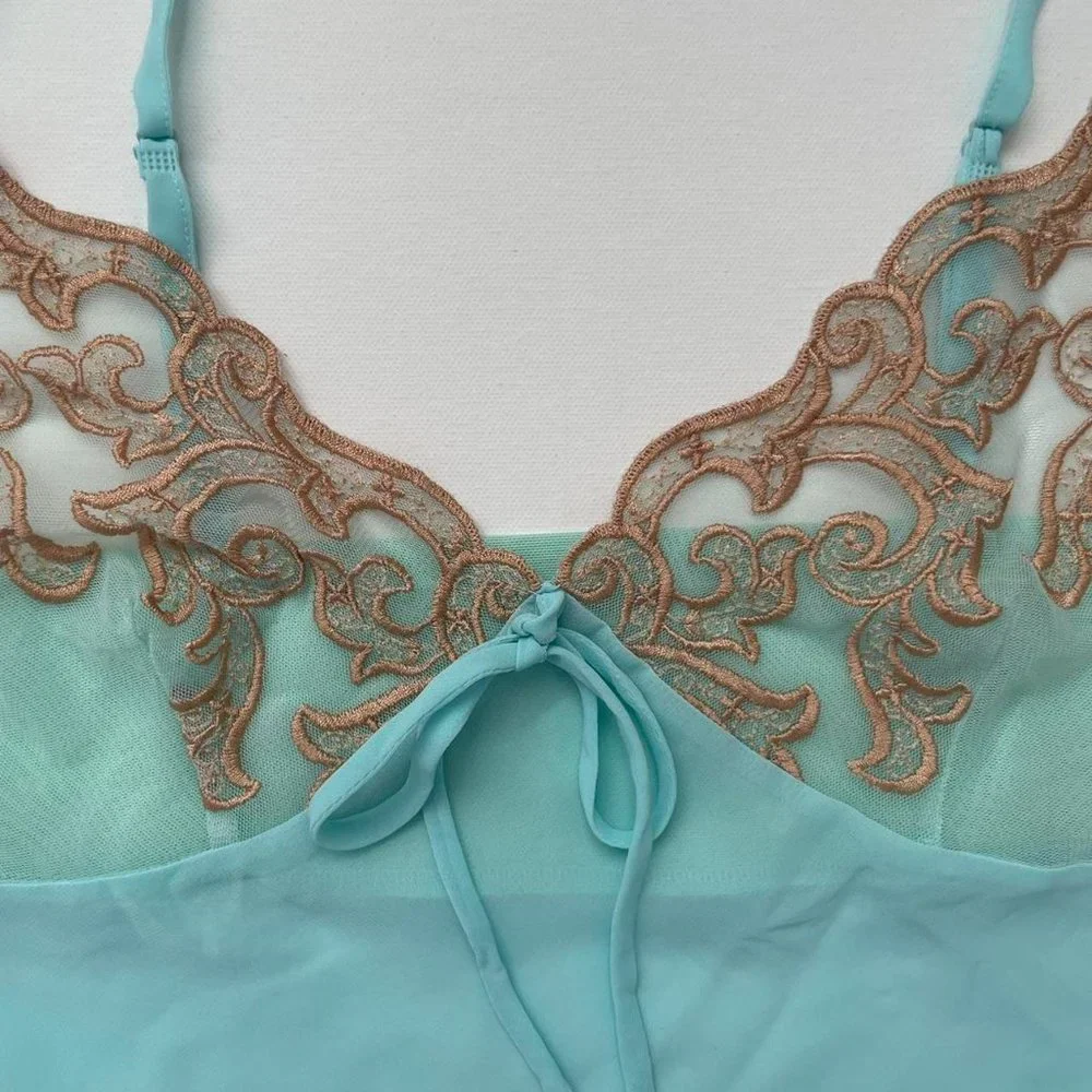 Blue Sheer Cami with Gold - Picture 3 of 3